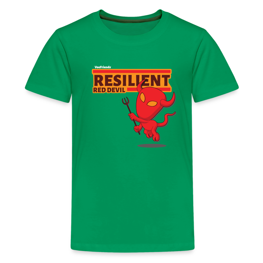 Resilient Red Devil Character Comfort Kids Tee - kelly green