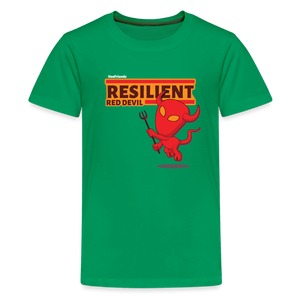 Resilient Red Devil Character Comfort Kids Tee - kelly green