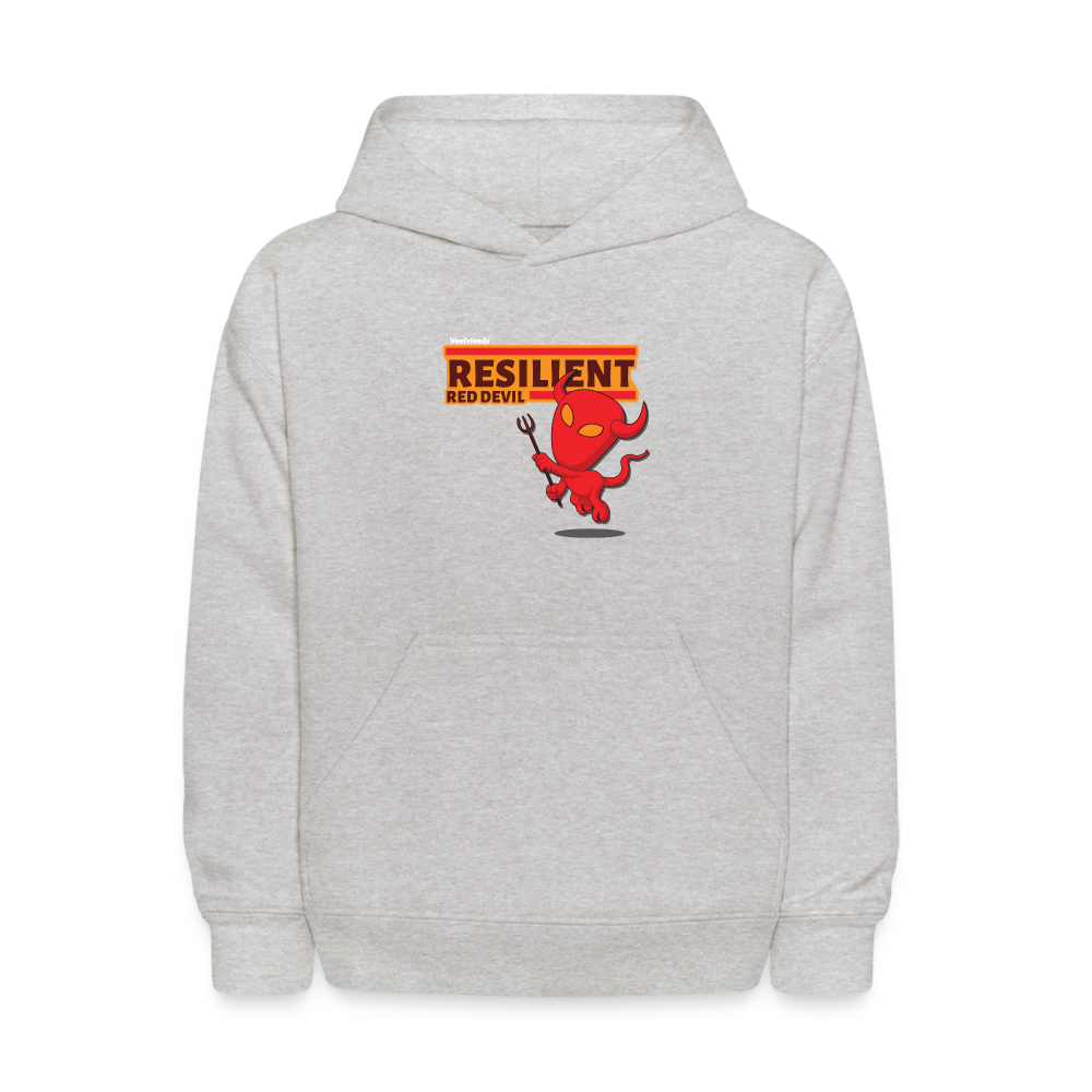 Resilient Red Devil Character Comfort Kids Hoodie - heather gray