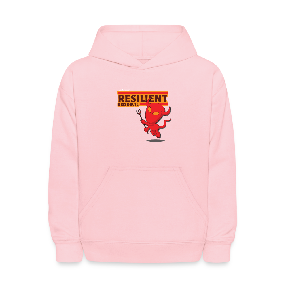 Resilient Red Devil Character Comfort Kids Hoodie - pink