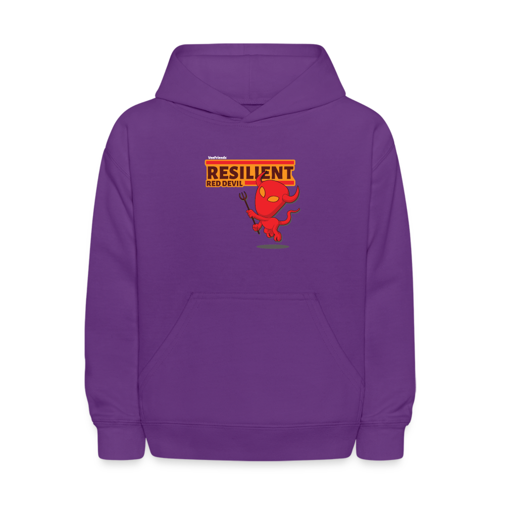 Resilient Red Devil Character Comfort Kids Hoodie - purple