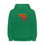 Resilient Red Devil Character Comfort Kids Hoodie - kelly green