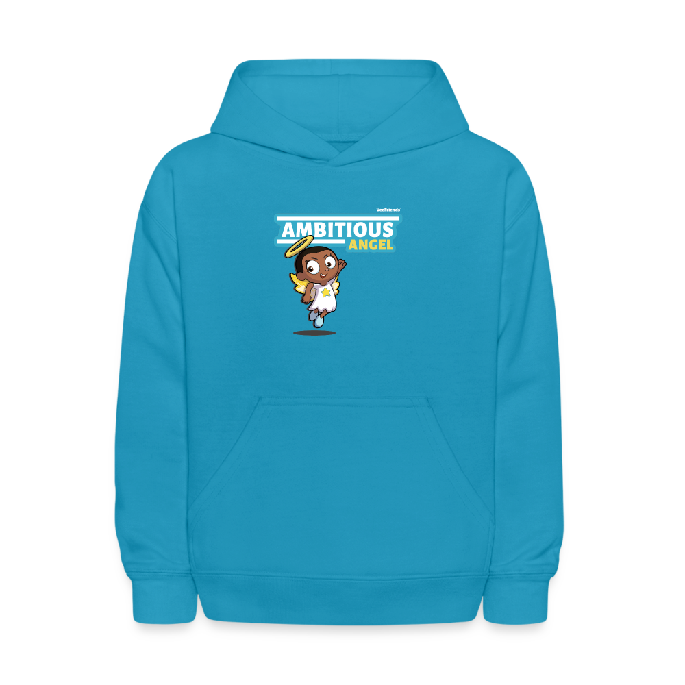 Ambitious Angel Character Comfort Kids Hoodie - turquoise