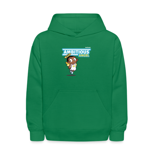 Ambitious Angel Character Comfort Kids Hoodie - kelly green