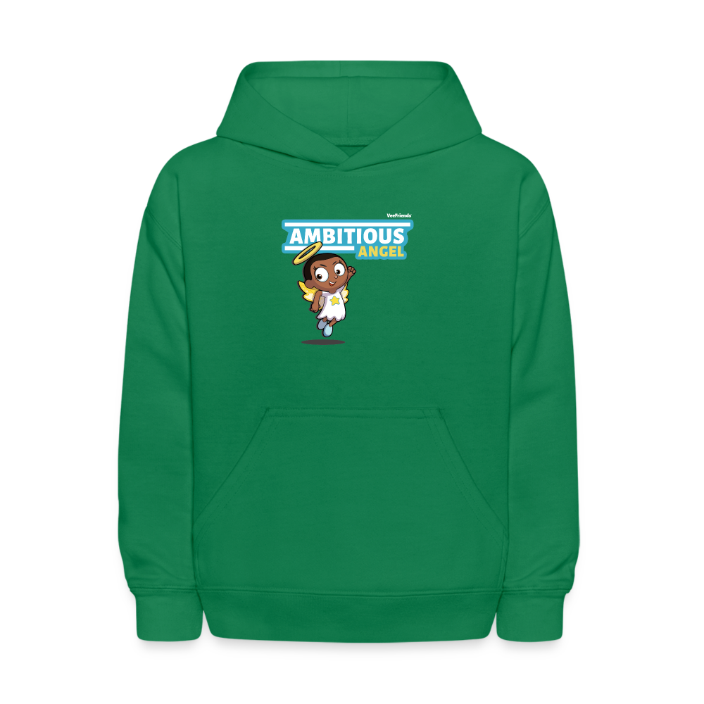 Ambitious Angel Character Comfort Kids Hoodie - kelly green