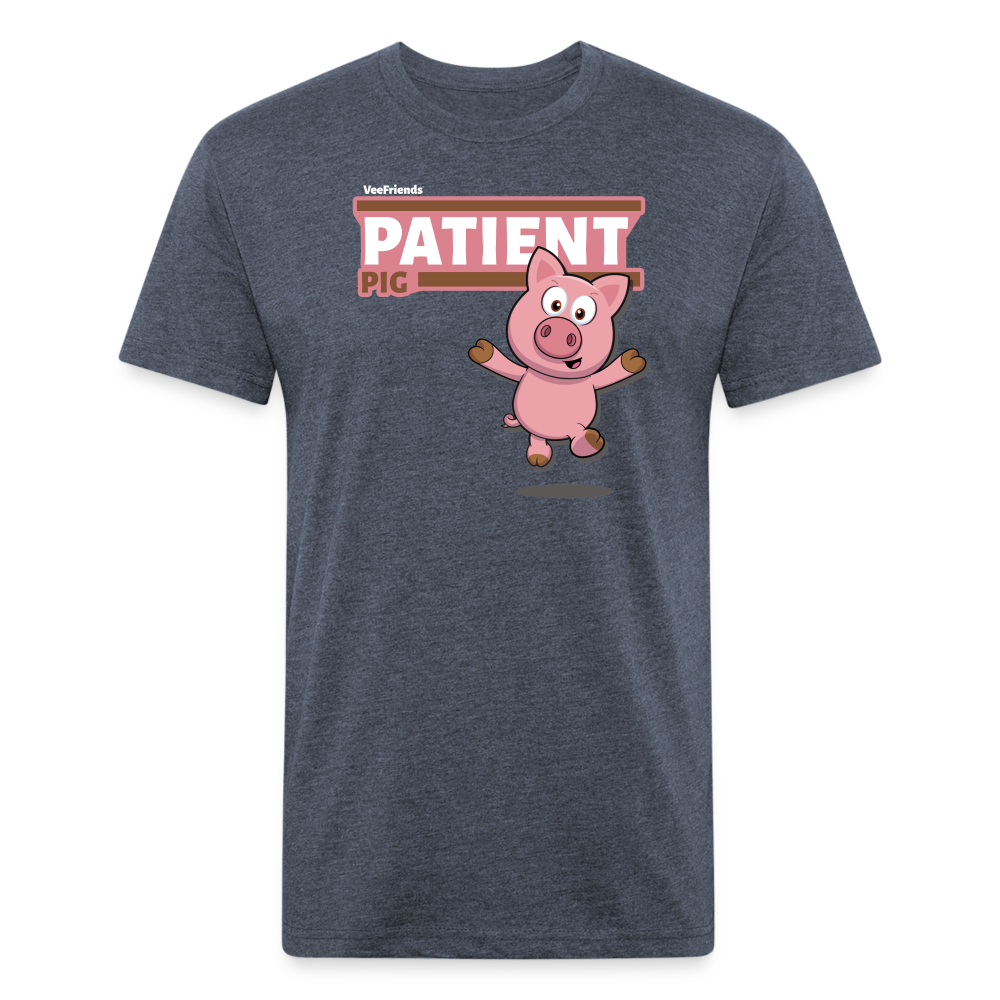 Patient Pig Character Comfort Adult Tee - heather navy