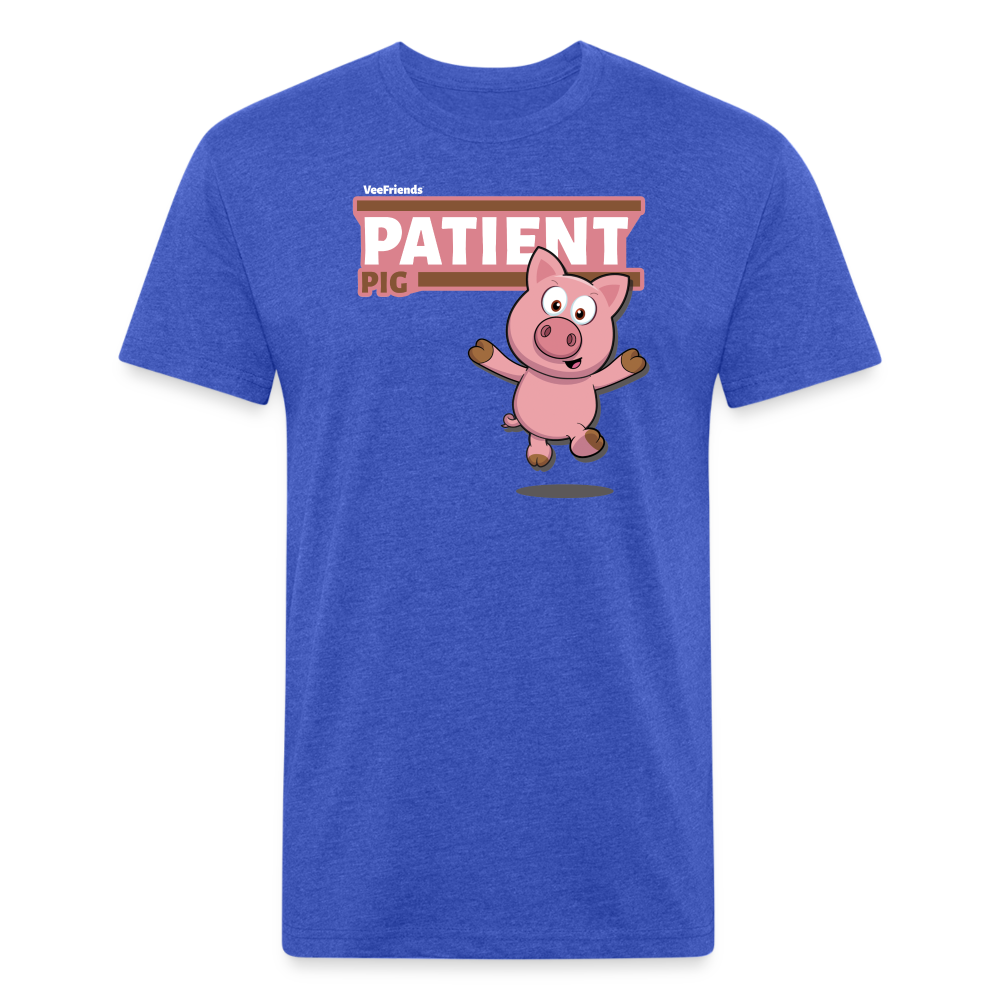 Patient Pig Character Comfort Adult Tee - heather royal