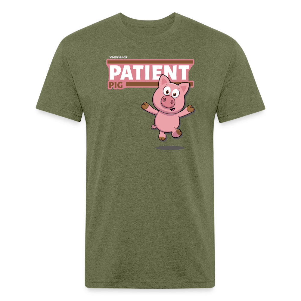 Patient Pig Character Comfort Adult Tee - heather military green
