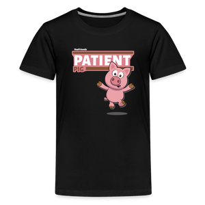 Patient Pig Character Comfort Kids Tee - black