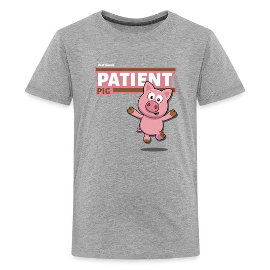 Patient Pig Character Comfort Kids Tee - heather gray