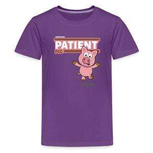 Patient Pig Character Comfort Kids Tee - purple