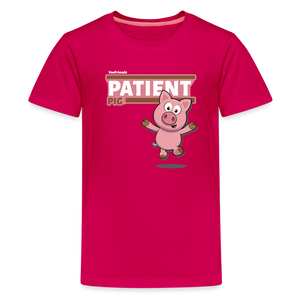 
            
                Load image into Gallery viewer, Patient Pig Character Comfort Kids Tee - dark pink
            
        