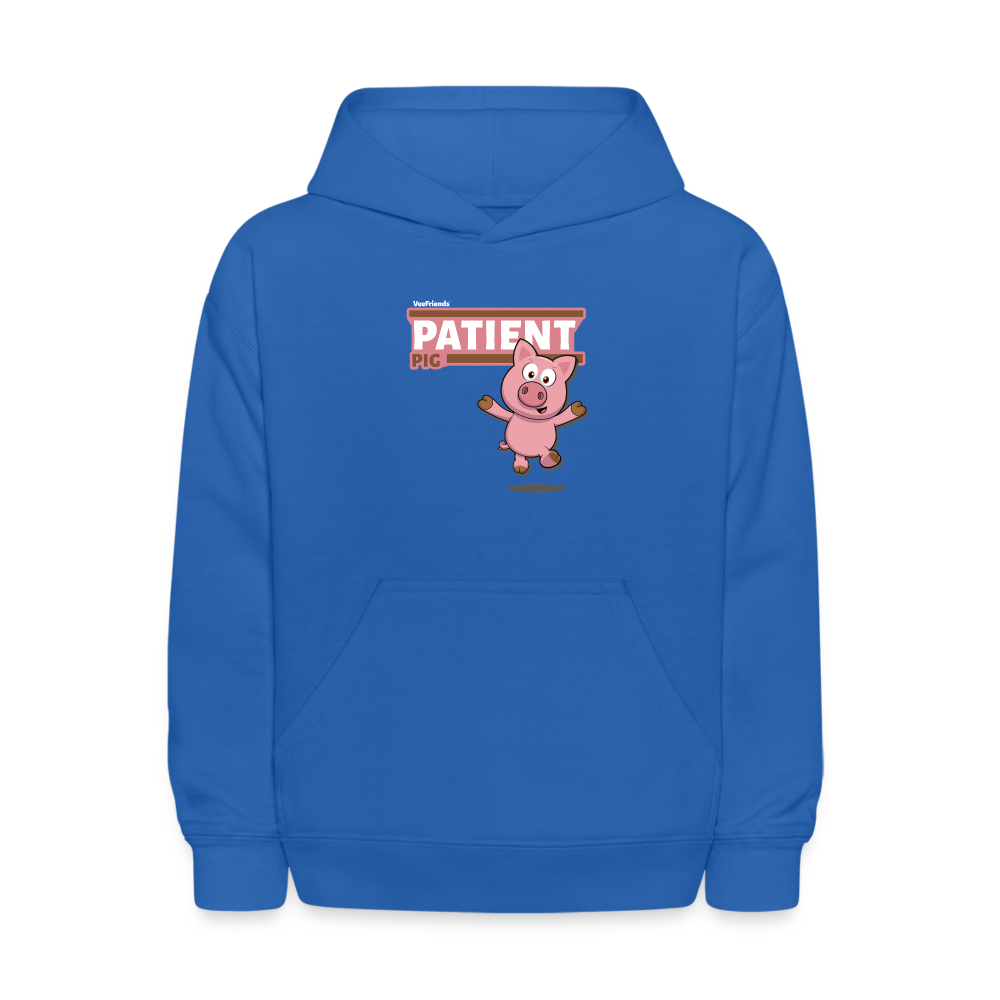 Patient Pig Character Comfort Kids Hoodie - royal blue