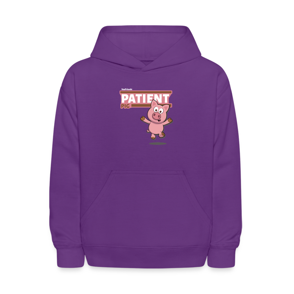 Patient Pig Character Comfort Kids Hoodie - purple