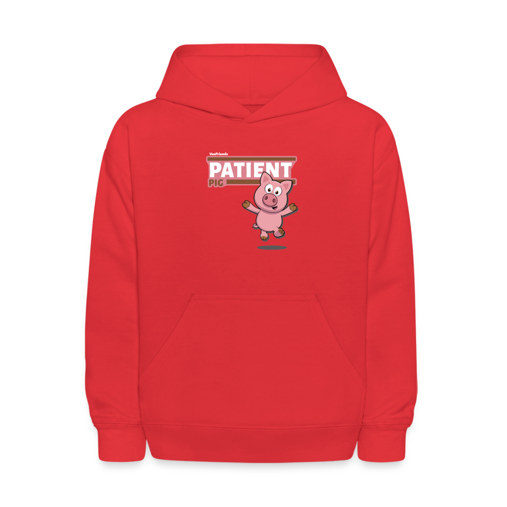 Patient Pig Character Comfort Kids Hoodie - red