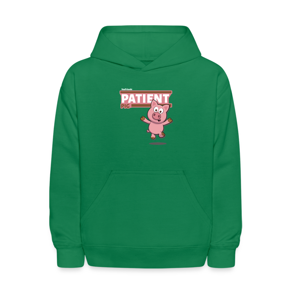 Patient Pig Character Comfort Kids Hoodie - kelly green