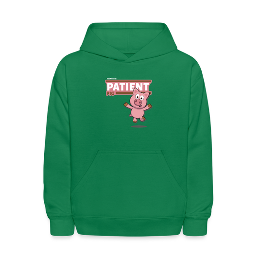 Patient Pig Character Comfort Kids Hoodie - kelly green