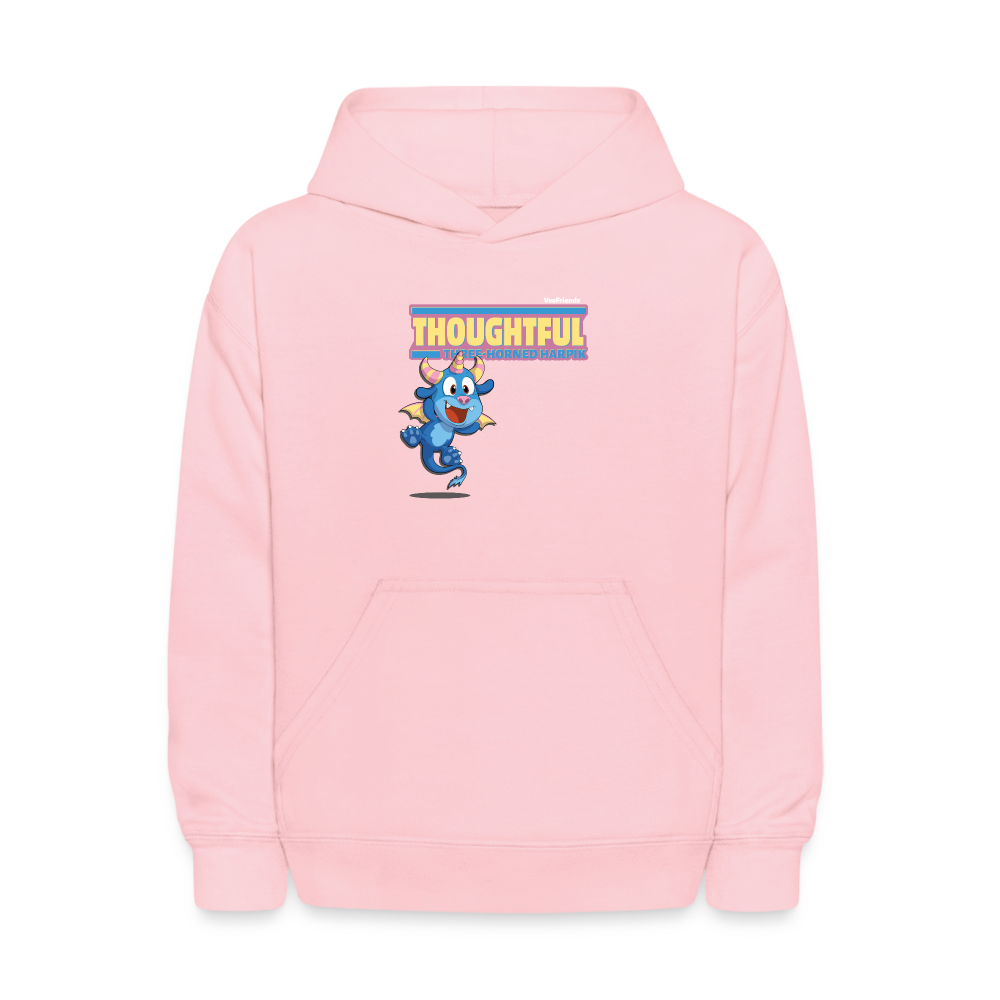 Thoughtful Three Horned Harpik Character Comfort Kids Hoodie - pink