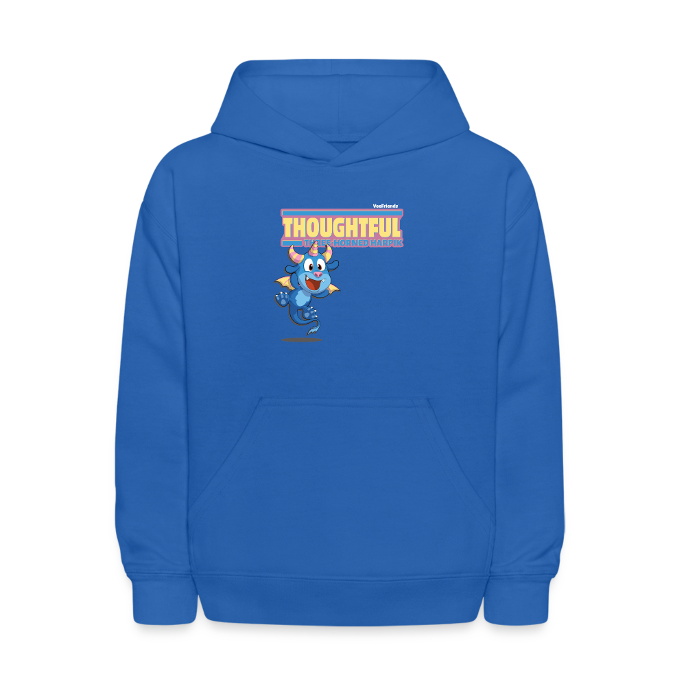 Thoughtful Three Horned Harpik Character Comfort Kids Hoodie - royal blue