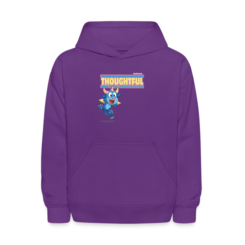 Thoughtful Three Horned Harpik Character Comfort Kids Hoodie - purple