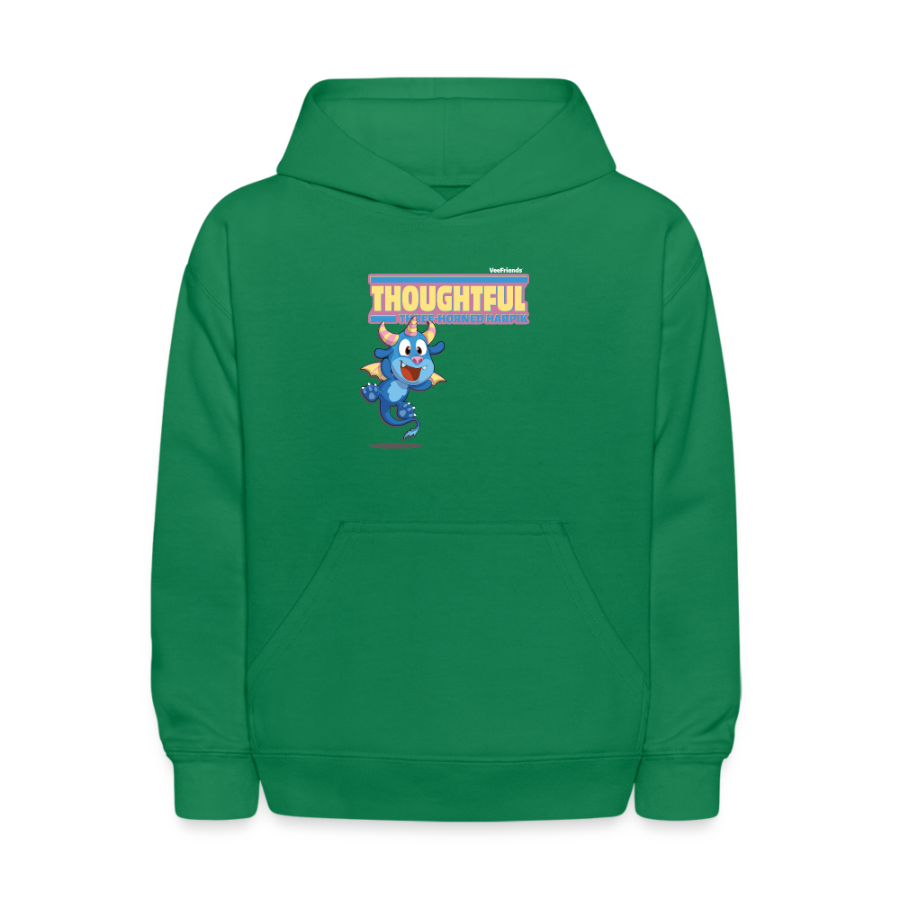 Thoughtful Three Horned Harpik Character Comfort Kids Hoodie - kelly green