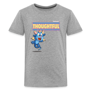 Thoughtful Three Horned Harpik Character Comfort Kids Tee - heather gray