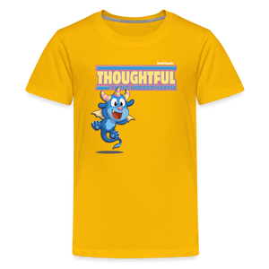 
            
                Load image into Gallery viewer, Thoughtful Three Horned Harpik Character Comfort Kids Tee - sun yellow
            
        