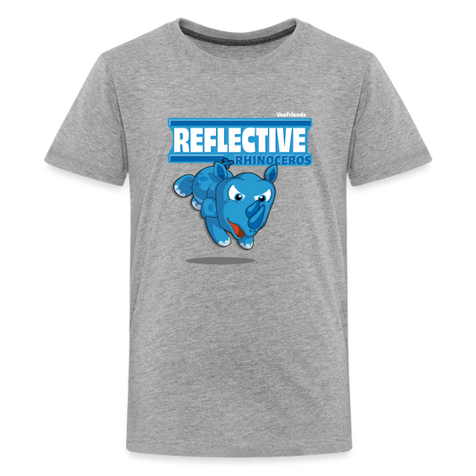 Reflective Rhinoceros Character Comfort Kids Tee - heather gray