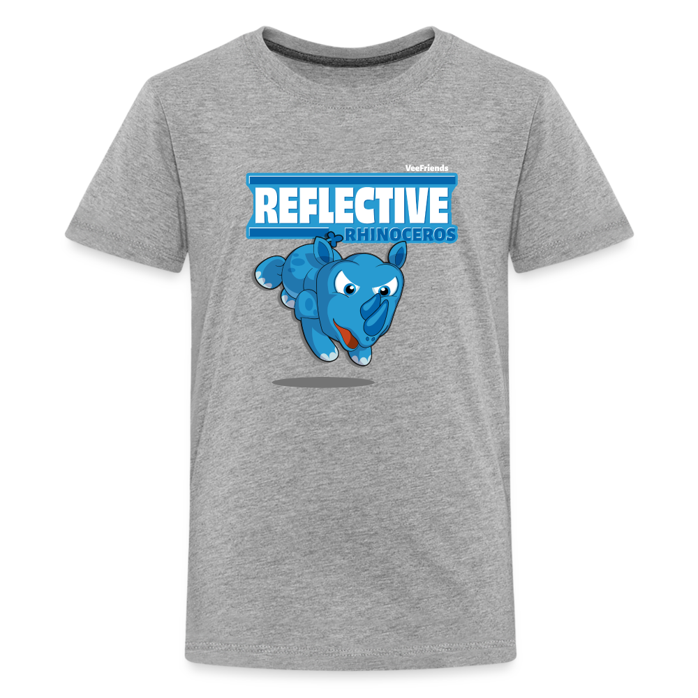 Reflective Rhinoceros Character Comfort Kids Tee - heather gray