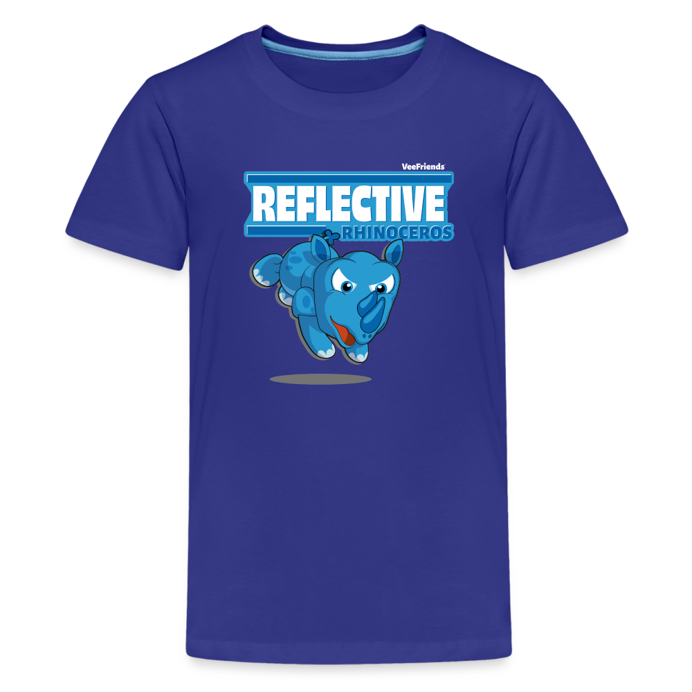 Reflective Rhinoceros Character Comfort Kids Tee - royal blue