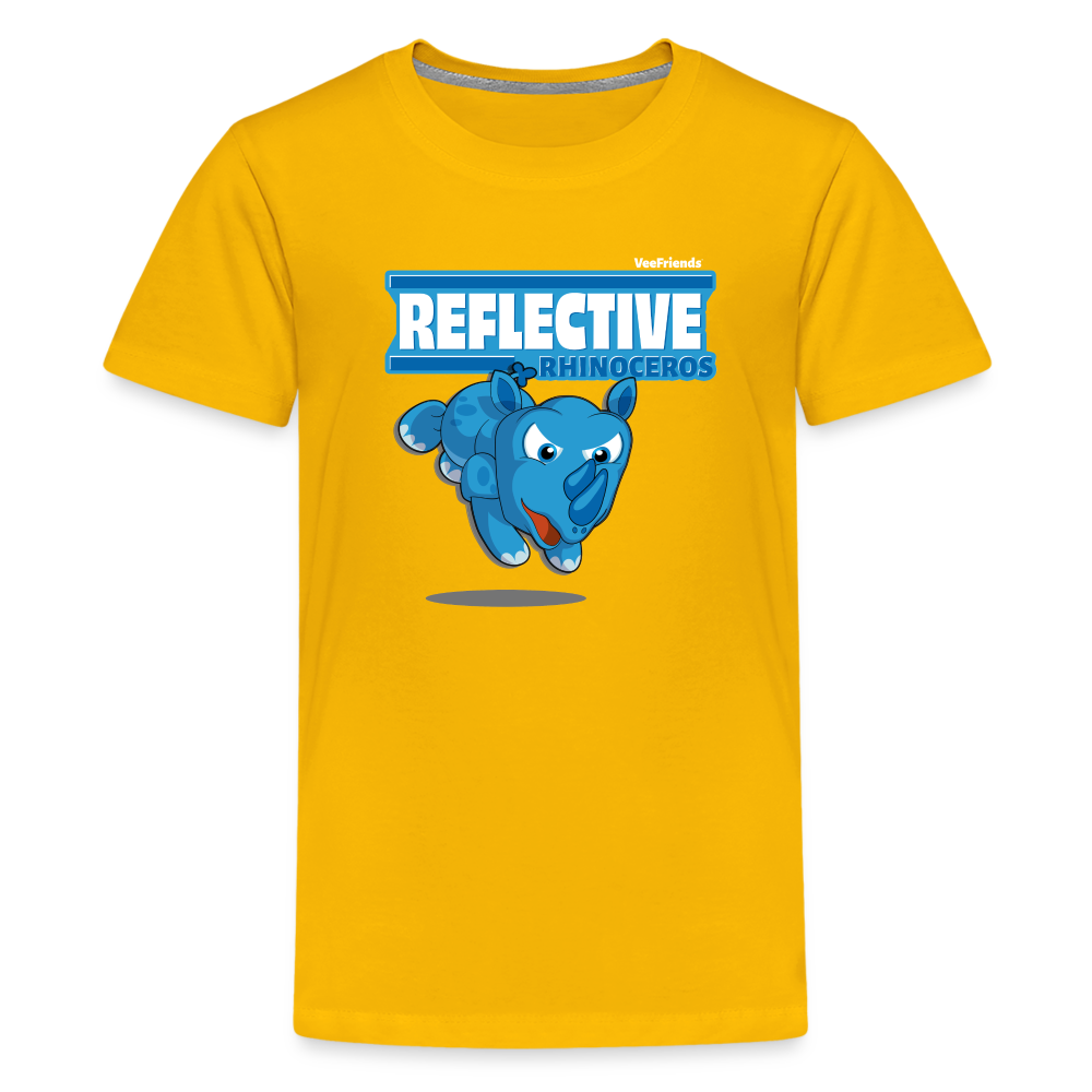 Reflective Rhinoceros Character Comfort Kids Tee - sun yellow