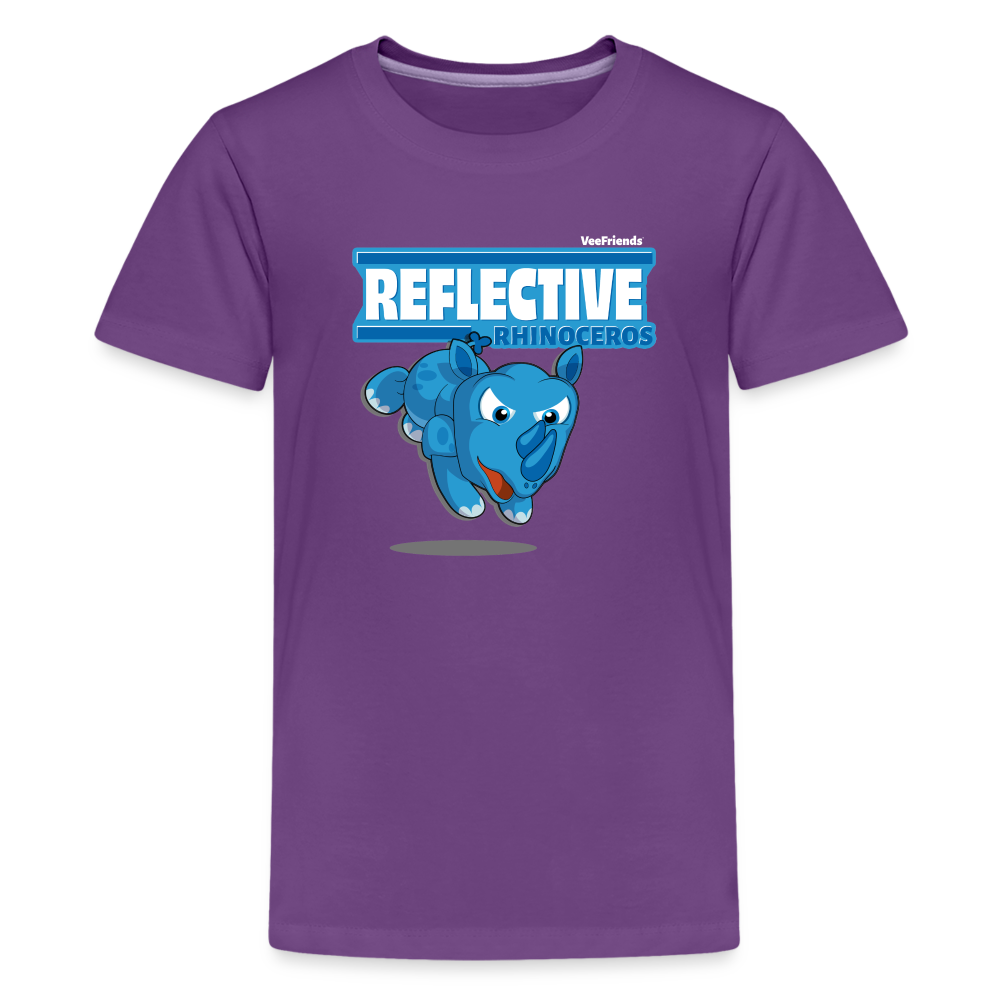 Reflective Rhinoceros Character Comfort Kids Tee - purple