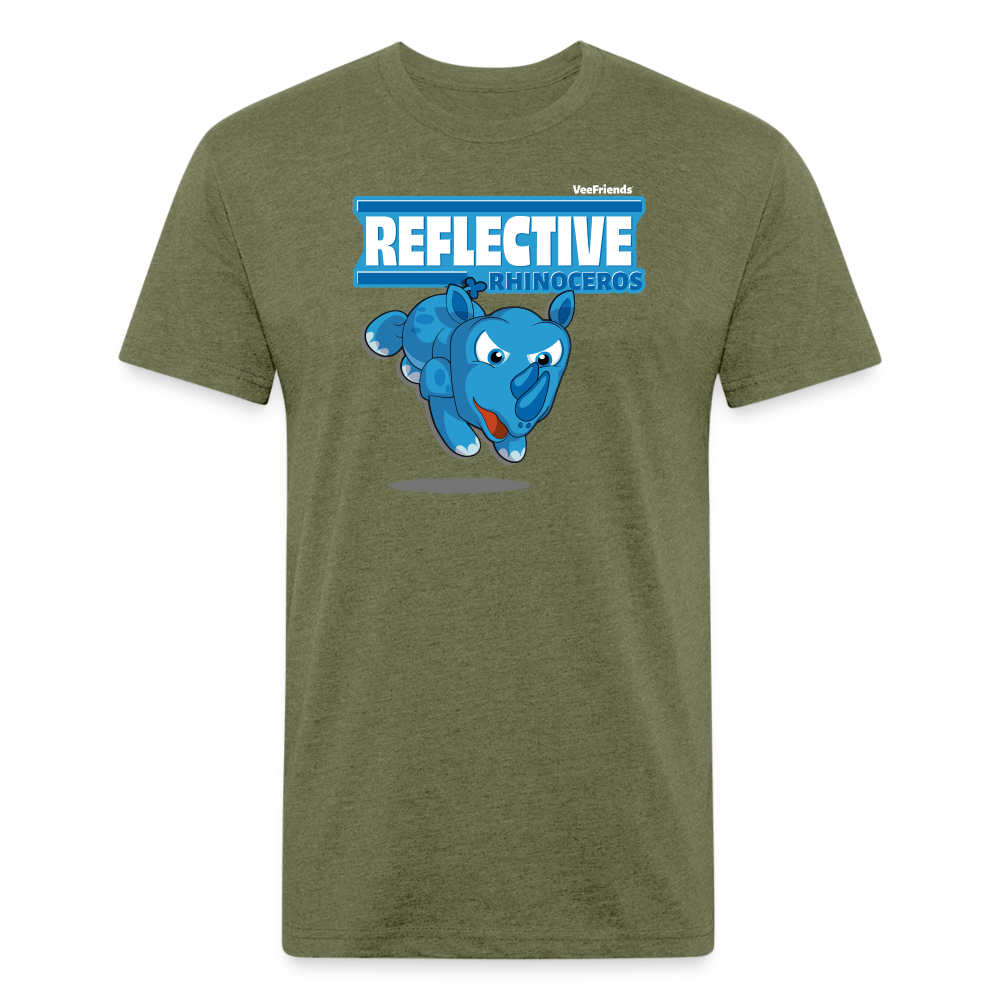 Reflective Rhinoceros Character Comfort Adult Tee - heather military green