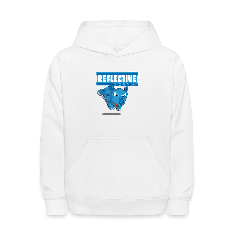 Reflective Rhinoceros Character Comfort Kids Hoodie - white