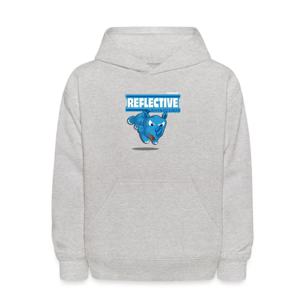 Reflective Rhinoceros Character Comfort Kids Hoodie - heather gray