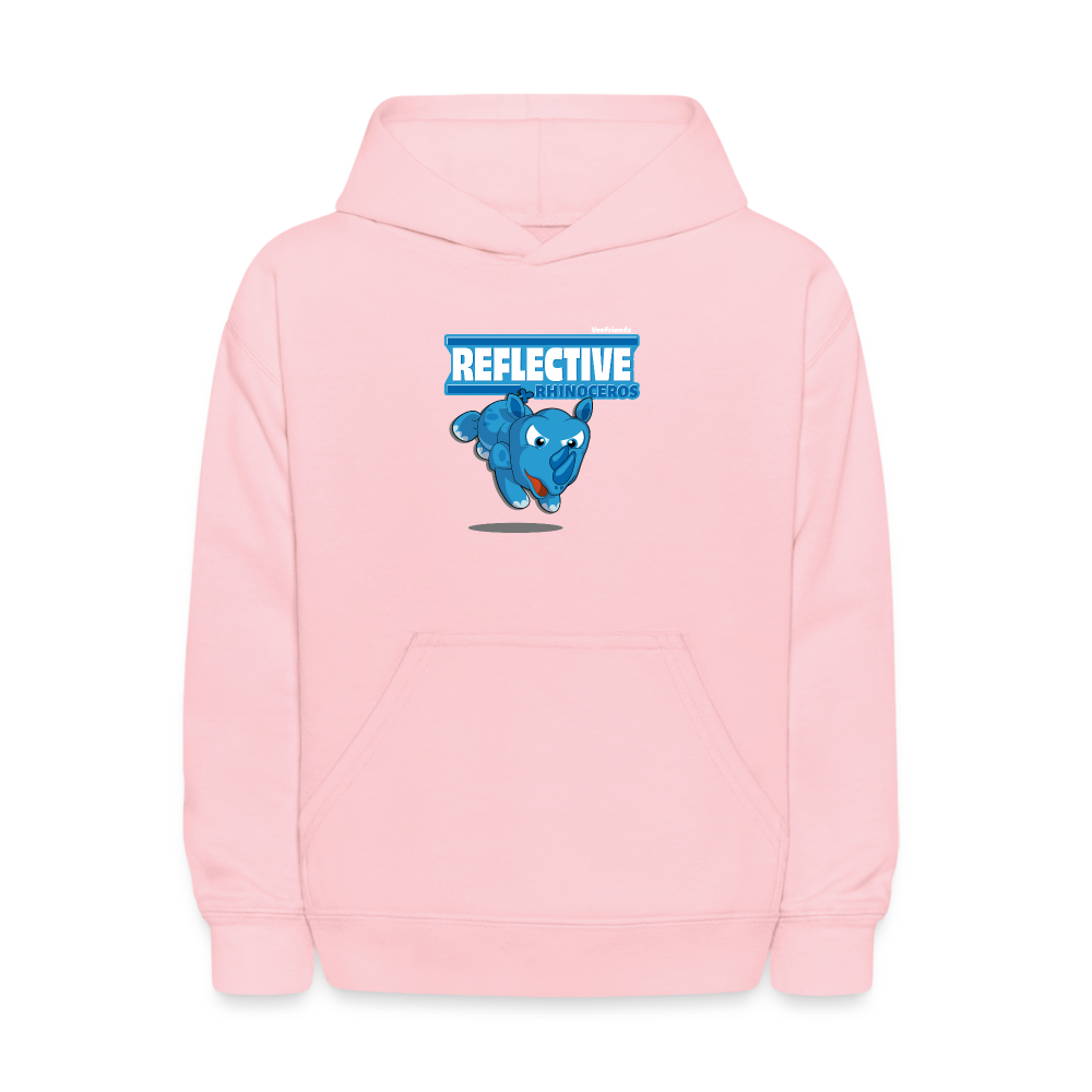 Reflective Rhinoceros Character Comfort Kids Hoodie - pink