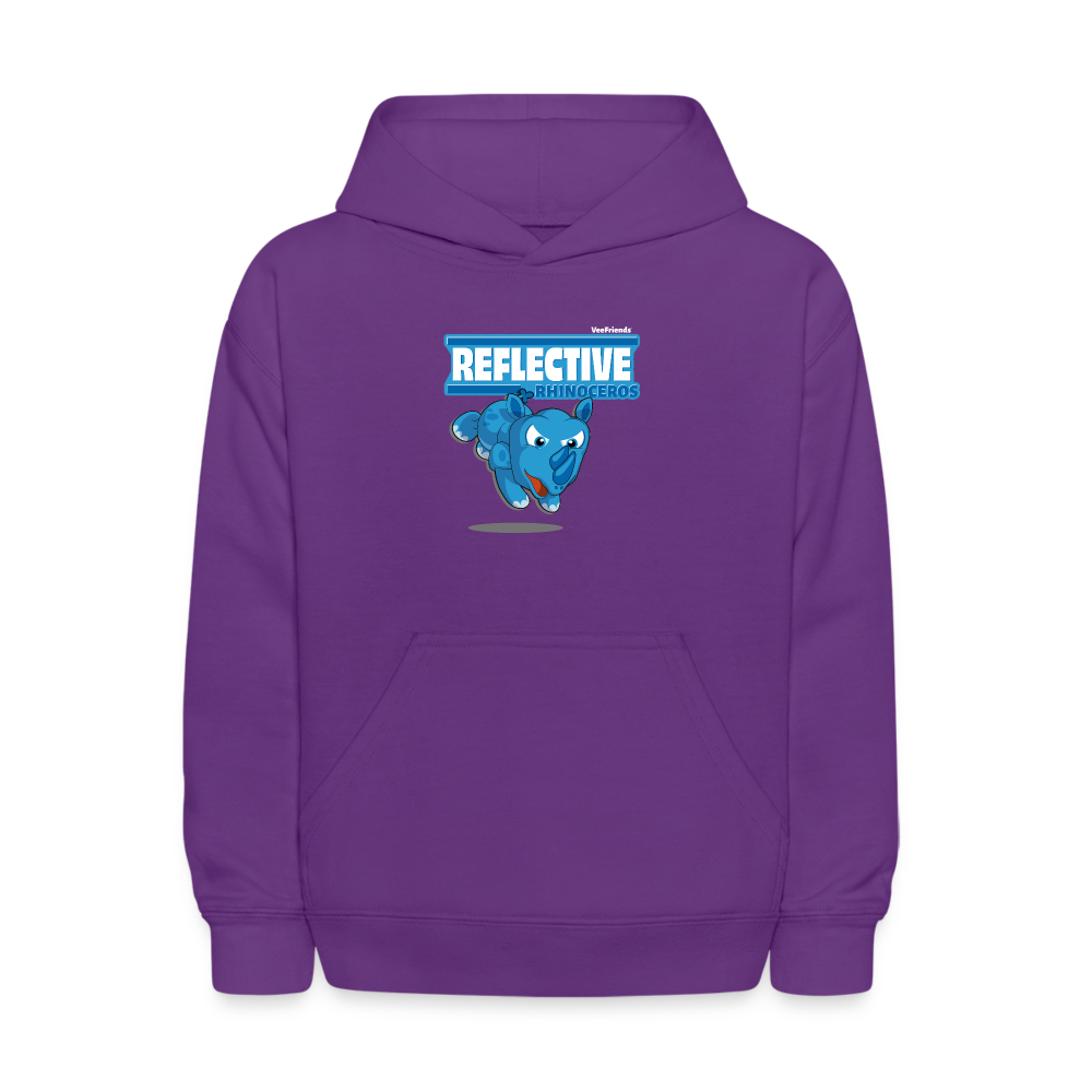 Reflective Rhinoceros Character Comfort Kids Hoodie - purple