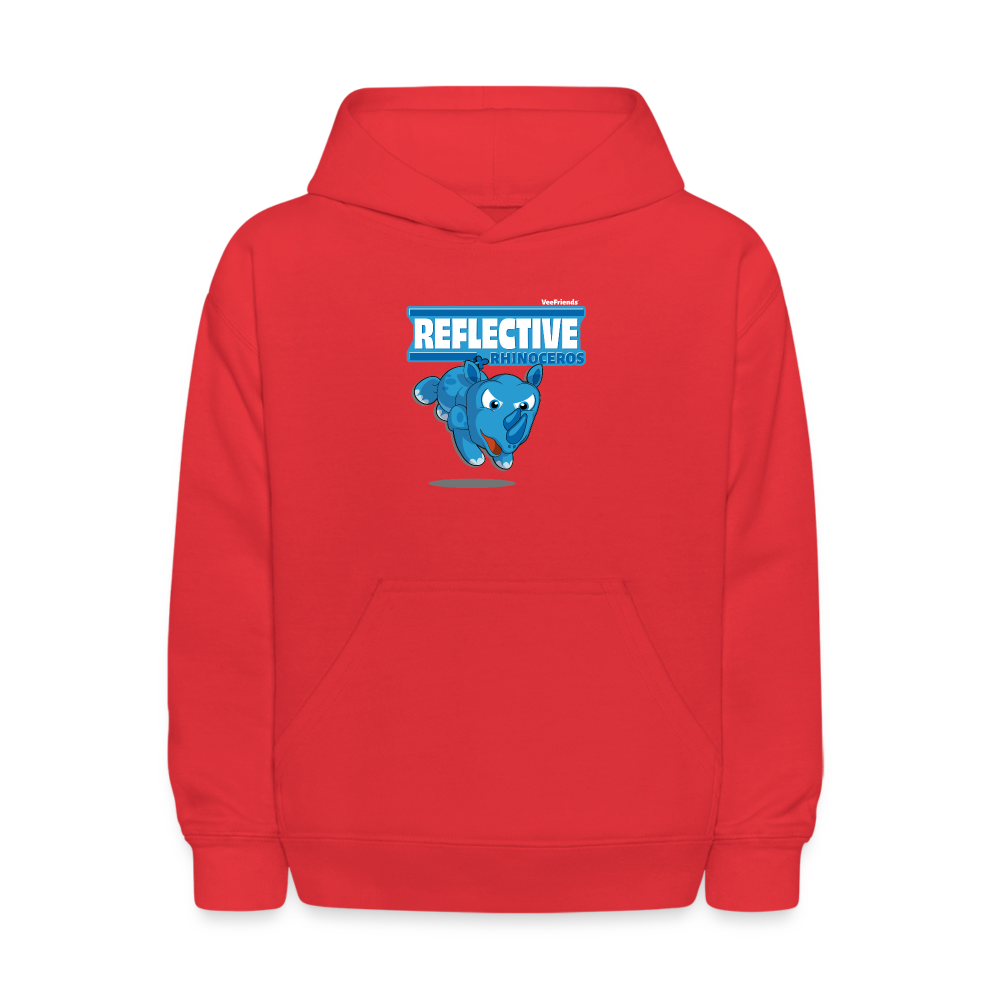 Reflective Rhinoceros Character Comfort Kids Hoodie - red