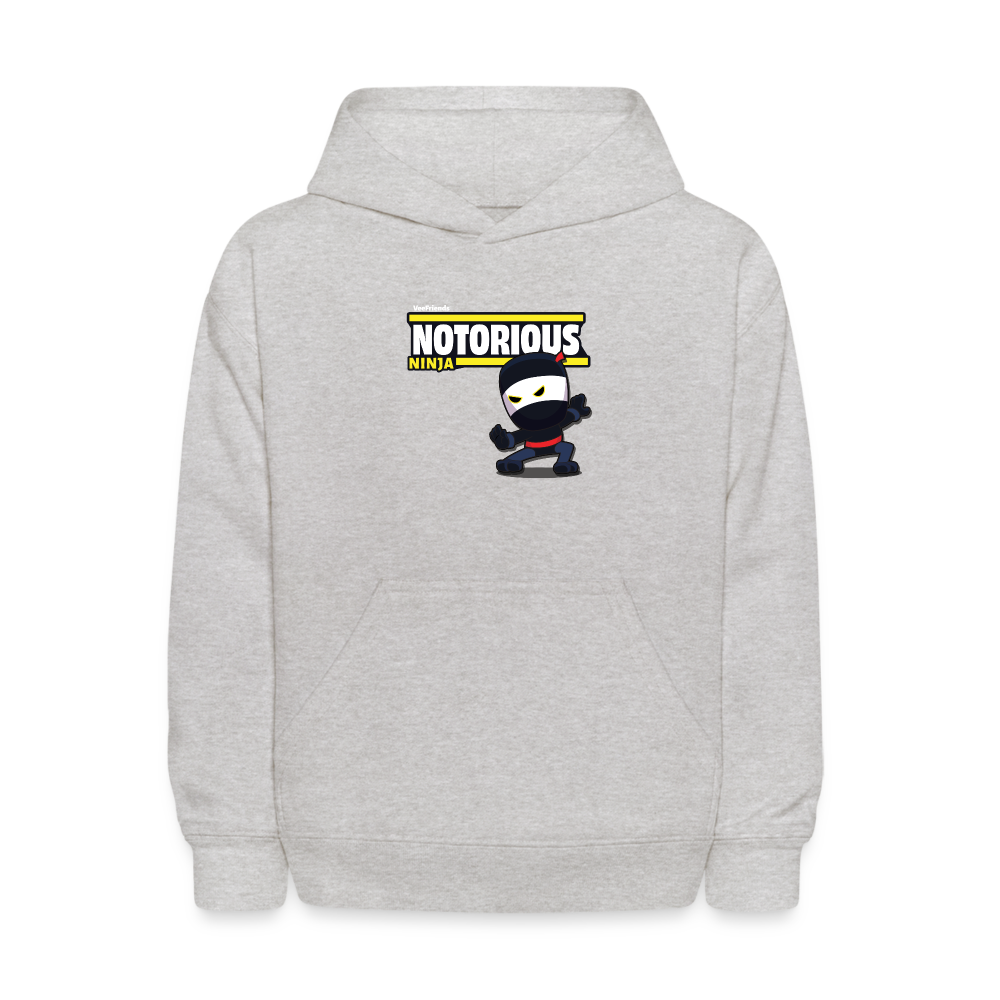 Notorious Ninja Character Comfort Kids Hoodie - heather gray