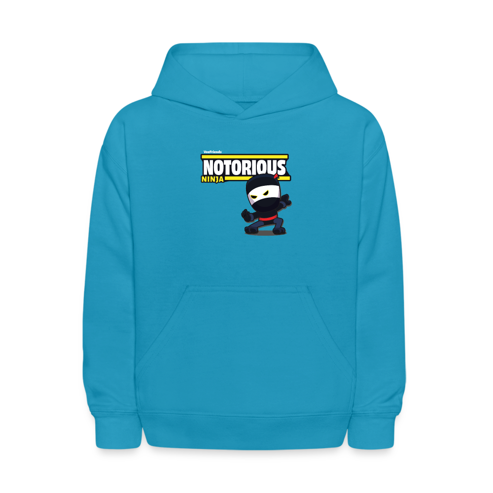 Notorious Ninja Character Comfort Kids Hoodie - turquoise