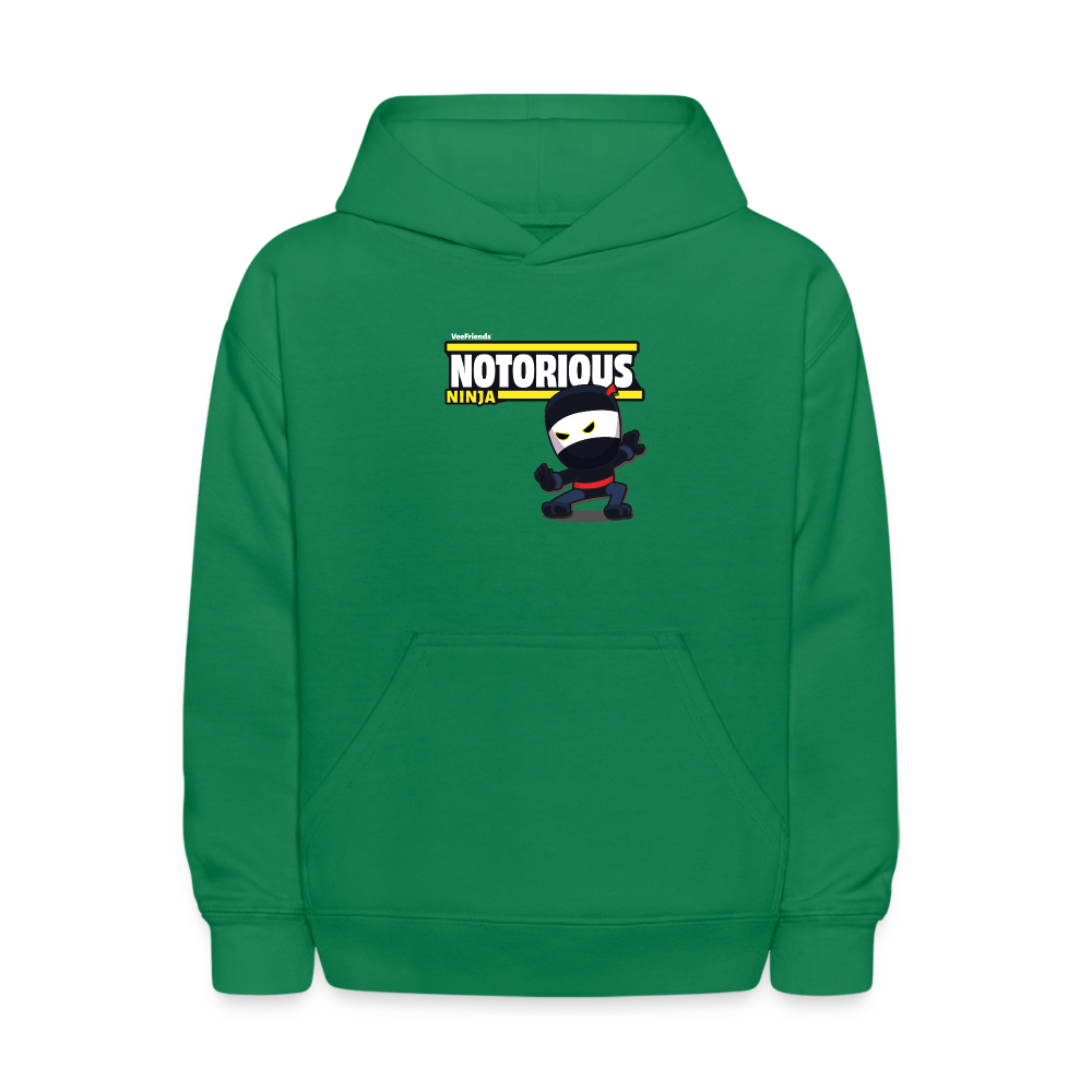 Notorious Ninja Character Comfort Kids Hoodie - kelly green