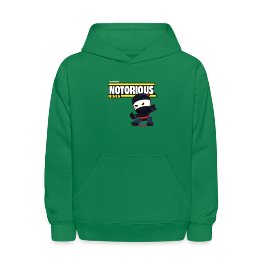 Notorious Ninja Character Comfort Kids Hoodie - kelly green