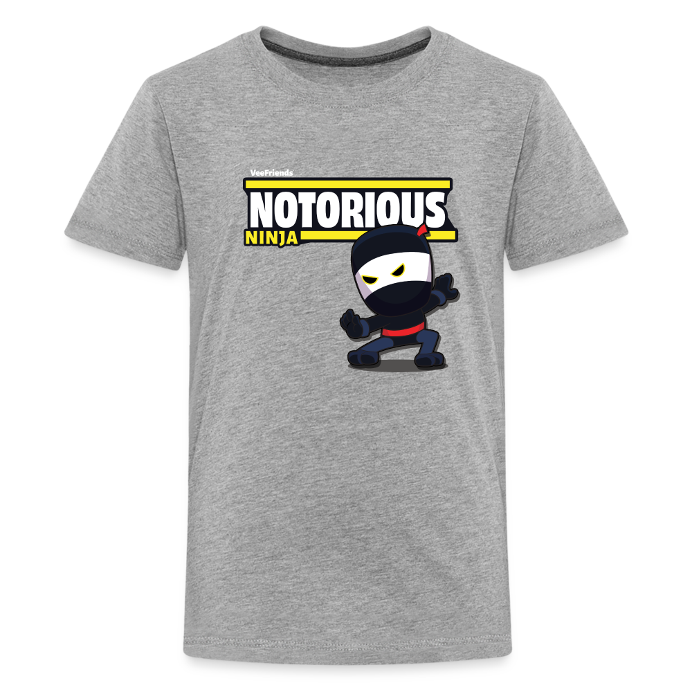 Notorious Ninja Character Comfort Kids Tee - heather gray
