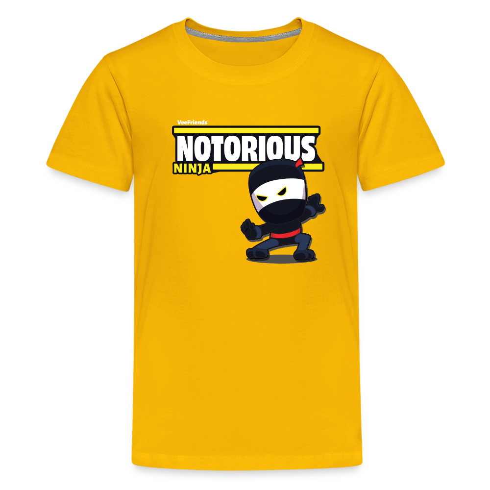 Notorious Ninja Character Comfort Kids Tee - sun yellow