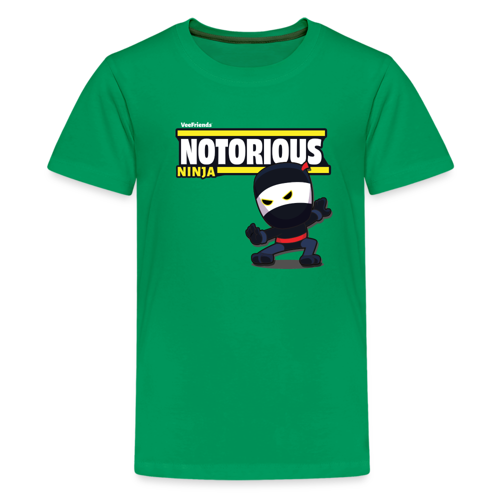 Notorious Ninja Character Comfort Kids Tee - kelly green