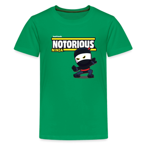 Notorious Ninja Character Comfort Kids Tee - kelly green