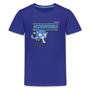 Accountable Anteater Character Comfort Kids Tee - royal blue
