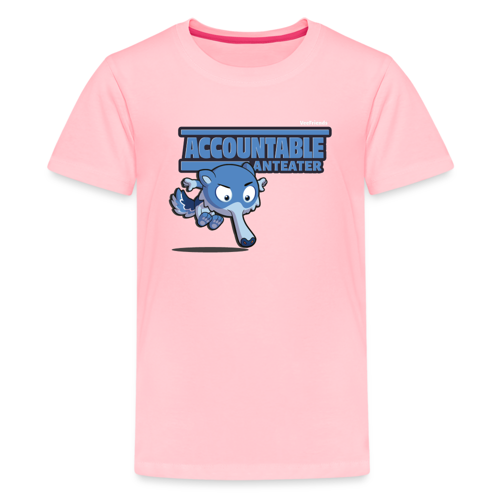 Accountable Anteater Character Comfort Kids Tee - pink