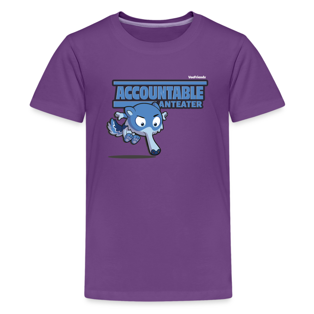 Accountable Anteater Character Comfort Kids Tee - purple