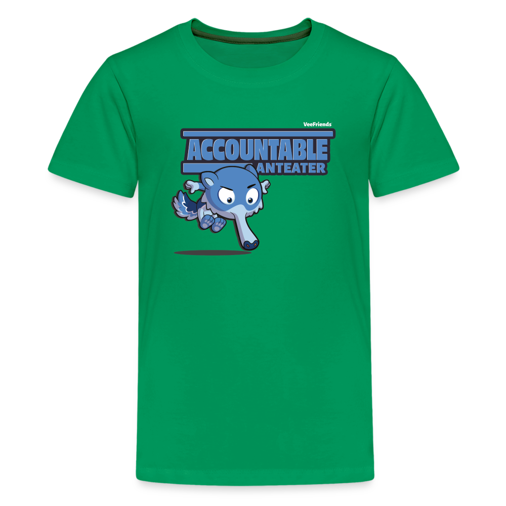 Accountable Anteater Character Comfort Kids Tee - kelly green